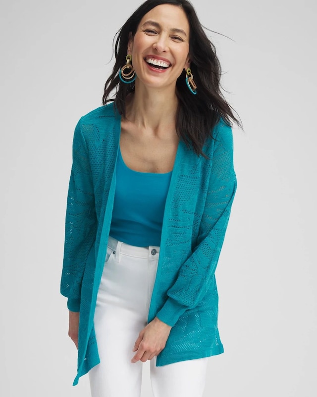 Pointelle Palms Cardigan - image 2